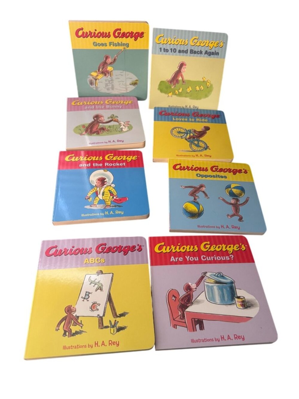 Curious George Board Books Lot Of 8 Titles By H.A. Rey For Kids